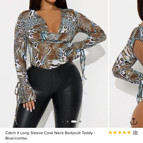 NWT Animal Print Women Top Size M - Picture 8 of 9